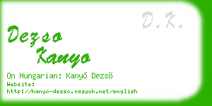 dezso kanyo business card